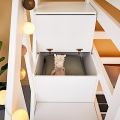 Lifetime Hochbett Bett mit Treppe-weiß lackiert - www.fabienne-kidsliving.de