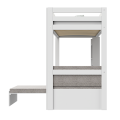 Elements Hochbett 177 cm mit Sitzecke und Schreibtisch - Study & Relax - weiss