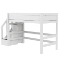 Lifetime Mittel Hochbett Bett mit Treppe-weiß lackiert - www.fabienne-kidsliving.de