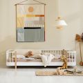 Oliver Furniture - Wood Original Bodenbett, Weiss/Eiche