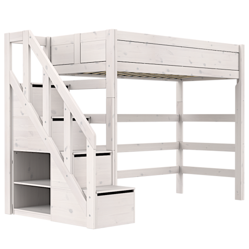 Lifetime Hochbett Kinderbett mit Treppe-whitewash - www.fabienne-kidsliving.de