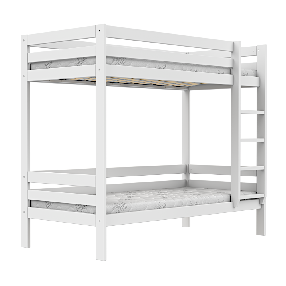 Etagenbettbett für Kinder 90 x 200 - mit Leiter - weiß - LIFETIME Elements