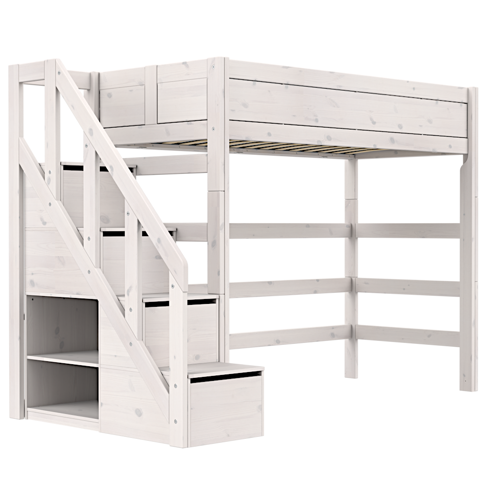 Lifetime Hochbett Kinderbett mit Treppe-whitewash - www.fabienne-kidsliving.de
