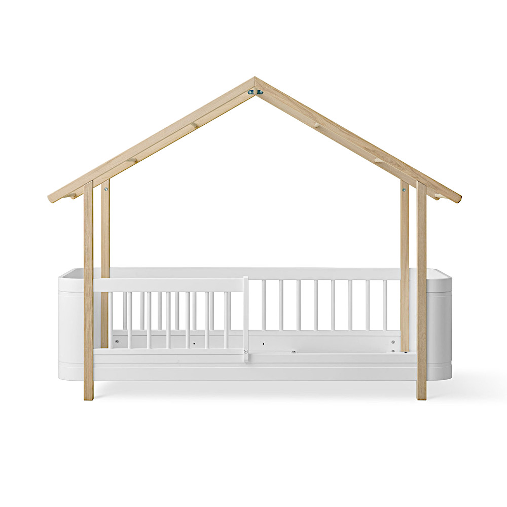 Wood Mini+ Hausbett - weiss/Eiche - Oliver furniture